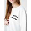  Bisiklet Yaka Behavior Yazı Baskılı Sweatshirt
