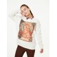  Bisiklet Yaka Kadın Baskılı Şardonlu Sweatshirt